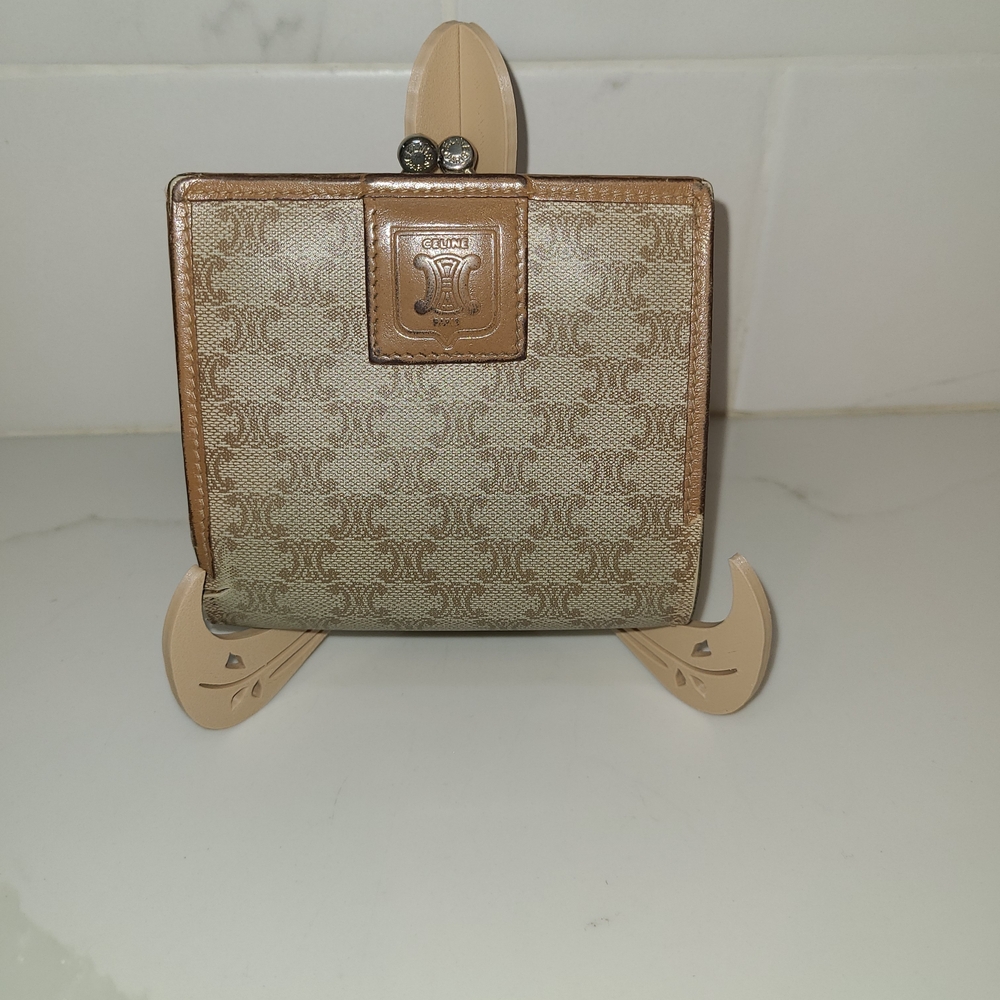 Celine Vintage Kisslock Tan and Brown  Wallet Fair - Picture 2 of 11